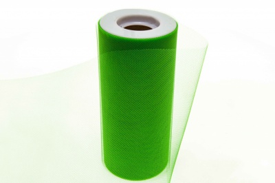 Фатин в шпульках 16-146, 10 гр/м2, шир. 15 см (в нам. 25+/-1 м), цвет зелёный - купить в Бердске. Цена: 100.69 руб.