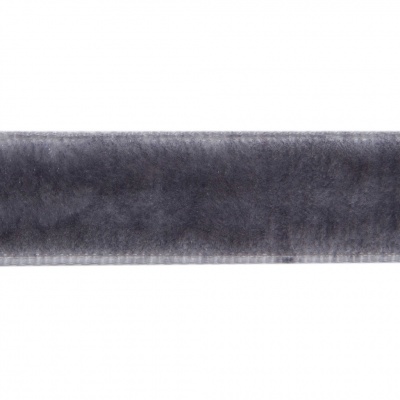 Лента бархатная нейлон, шир.12 мм, (упак. 45,7м), цв.189-т.серый - купить в Бердске. Цена: 457.61 руб.