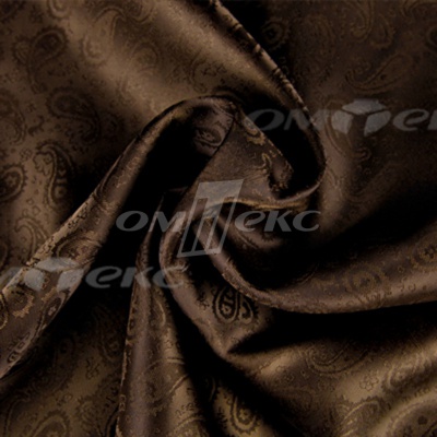 Ткань подкладочная жаккард Р14098, 19-1217/коричневый, 85 г/м2, шир. 150 см, 230T - купить в Бердске. Цена 166.45 руб.