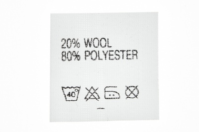 Состав и уход 20% wool 80% poliester - купить в Бердске. Цена: 64.21 руб.