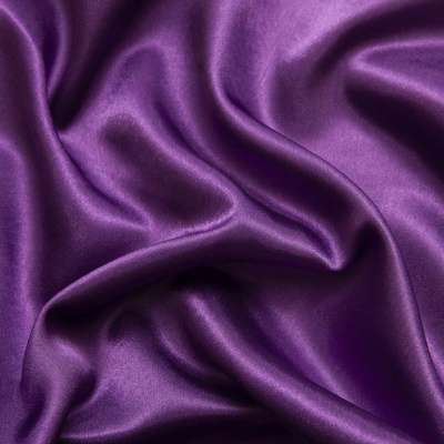 Поли креп-сатин 19-3536, 125 (+/-5) гр/м2, шир.150см, цвет фиолетовый - купить в Бердске. Цена 155.57 руб.