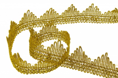Тесьма металлизированная 8204, шир. 40 мм/уп. 13,7+/-1 м, цвет золото - купить в Бердске. Цена: 424.71 руб.