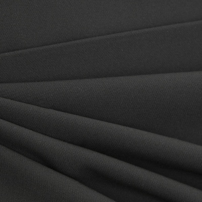 Костюмная ткань "Элис", 220 гр/м2, шир.150 см, цвет чёрный - купить в Бердске. Цена 308 руб.
