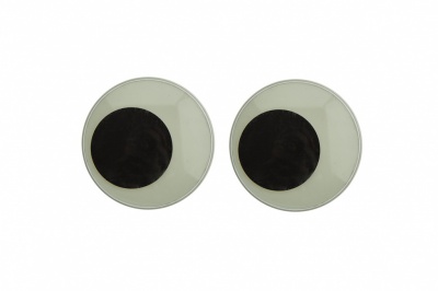 Глазки для игрушек, круглые, с бегающими зрачками, 40 мм/упак.20+/-2 шт, цв. -черно-белые - купить в Бердске. Цена: 158.73 руб.
