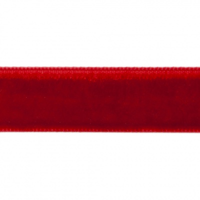 Лента бархатная нейлон, шир.12 мм, (упак. 45,7м), цв.45-красный - купить в Бердске. Цена: 396 руб.