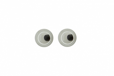 Глазки для игрушек, круглые, с бегающими зрачками, 3 мм/упак.100+/-5 шт, цв. -черно-белые - купить в Бердске. Цена: 25.40 руб.