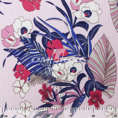 Плательная ткань "Фламенко" 18.1, 80 гр/м2, шир.150 см, принт растительный - купить в Бердске. Цена 239.03 руб.