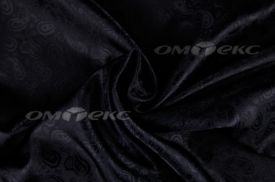 Ткань подкладочная жаккард Р14098, чёрный, 85 г/м2, шир. 150 см, 230T - купить в Бердске. Цена 166.45 руб.