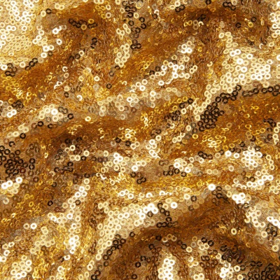 Сетка с пайетками №3, 188 гр/м2, шир.140см, цвет золотой - купить в Бердске. Цена 458.76 руб.