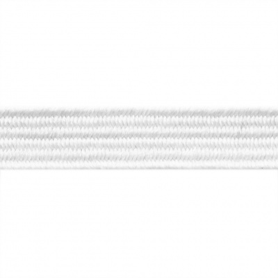 Резиновые нити с текстильным покрытием, шир. 6 мм ( упак.55 м/уп), цв.-белый - купить в Бердске. Цена: 210.75 руб.