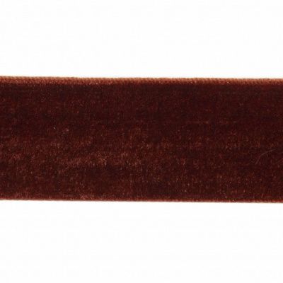 Лента бархатная нейлон, шир.25 мм, (упак. 45,7м), цв.120-шоколад - купить в Бердске. Цена: 981.09 руб.