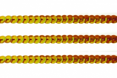 Пайетки "ОмТекс" на нитях, CREAM, 6 мм С / упак.73+/-1м, цв. 88 - оранжевый - купить в Бердске. Цена: 300.55 руб.