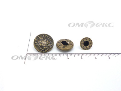 Кнопки металл 15 мм альфа антик с рис.№3  - купить в Бердске. Цена: 2.90 руб.
