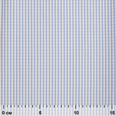 Ткань сорочечная Клетка Виши, 115 г/м2, 58% пэ,42% хл, шир.150 см, цв.2-голубой, (арт.111) - купить в Бердске. Цена 306.69 руб.