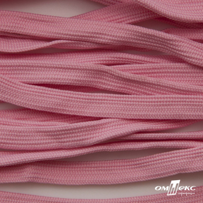 Шнур плетеный (плоский) d-12 мм, (уп.90+/-1м), 100% полиэстер, цв.256 - розовый - купить в Бердске. Цена: 8.62 руб.