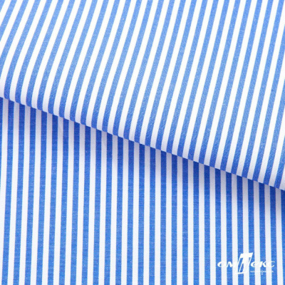 Ткань сорочечная Полоска Кенди, 115 г/м2, 58% пэ,42% хл, шир.150 см, цв.3-синий, (арт.110) - купить в Бердске. Цена 306.69 руб.