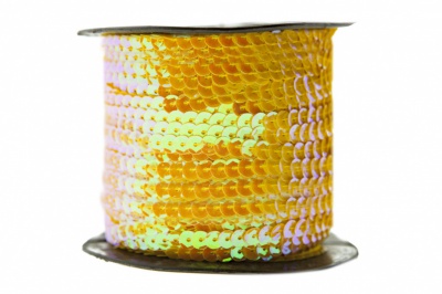 Пайетки "ОмТекс" на нитях, CREAM, 6 мм С / упак.73+/-1м, цв. 92 - золото - купить в Бердске. Цена: 484.77 руб.