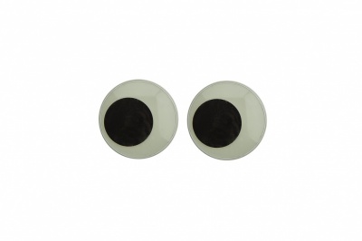 Глазки для игрушек, круглые, с бегающими зрачками, 10 мм/упак.50+/-2 шт, цв. -черно-белые - купить в Бердске. Цена: 35.20 руб.