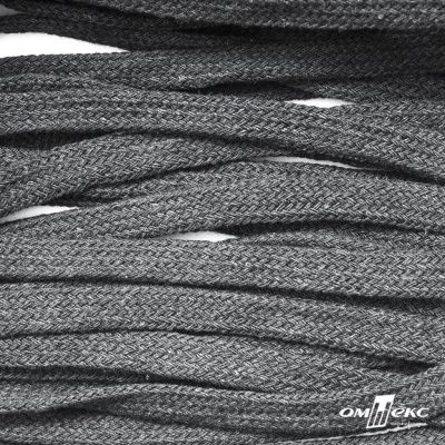 Шнур плетеный d-8 мм плоский, 70% хлопок 30% полиэстер, уп.85+/-1 м, цв.1027-серый - купить в Бердске. Цена: 735 руб.