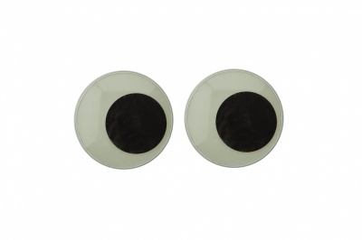 Глазки для игрушек, круглые, с бегающими зрачками, 24 мм/упак.50+/-2 шт, цв. -черно-белые - купить в Бердске. Цена: 60.32 руб.