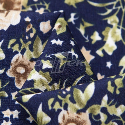 Плательная ткань "Фламенко" 1.1, 80 гр/м2, шир.150 см, принт растительный - купить в Бердске. Цена 241.49 руб.