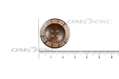 Пуговица деревянная круглая №53 (25мм) - купить в Бердске. Цена: 3.68 руб.