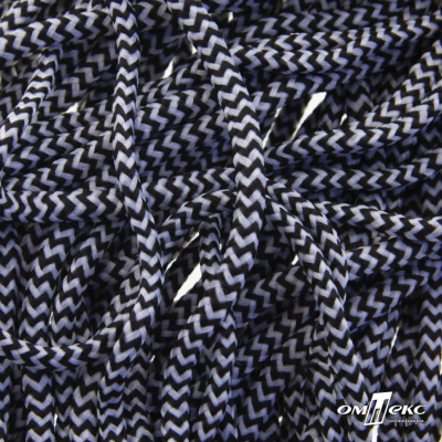 Шнурки #107-16, круглые 130 см, двухцветные цв.серый/чёрный - купить в Бердске. Цена: 31.89 руб.