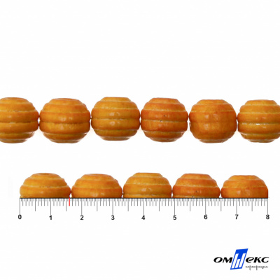 0309-Бусины деревянные "ОмТекс", 16 мм, упак.50+/-3шт, цв.003-оранжевый - купить в Бердске. Цена: 62.22 руб.