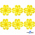 Кружево гипюр "Ромашка" 0575-1169, шир. 25 мм/уп.13,7 м, цвет 8208-жёлтый - купить в Бердске. Цена: 289.76 руб.
