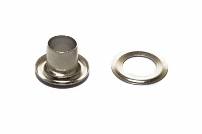 Люверсы металлические "ОмТекс", блочка/кольцо, (4 мм) - цв.никель - купить в Бердске. Цена: 0.24 руб.