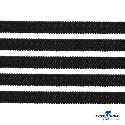 Лента эластичная вязанная (резинка) 4 мм (200+/-1 м) 400 гр/м2 черная бобина "ОМТЕКС" - купить в Бердске. Цена: 1.78 руб.