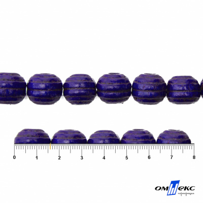 0309-Бусины деревянные "ОмТекс", 16 мм, упак.50+/-3шт, цв.018-фиолет - купить в Бердске. Цена: 62.22 руб.