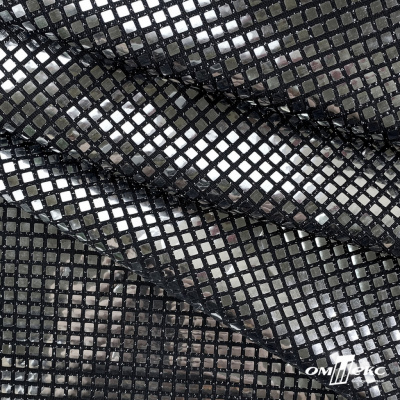 Трикотажное полотно голограмма, шир.140 см, #603 -черный/серебро - купить в Бердске. Цена 771.75 руб.
