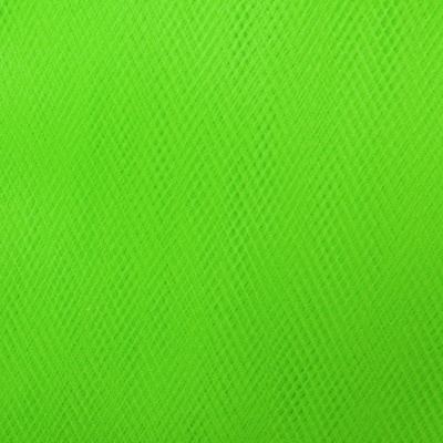 Фатин матовый 16-142, 12 гр/м2, шир.300см, цвет неон.зелёный - купить в Бердске. Цена 101.95 руб.