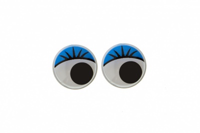 Глазки для игрушек, круглые, с бегающими зрачками, 8 мм/упак.50+/-2 шт, цв. -синий - купить в Бердске. Цена: 59.05 руб.
