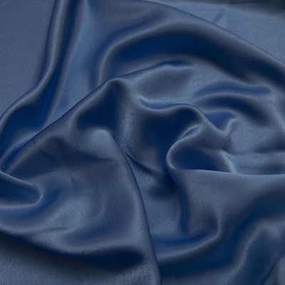 Поли креп-сатин 16-4132, 125 (+/-5) гр/м2, шир.150см, цвет голубой - купить в Бердске. Цена 157.15 руб.