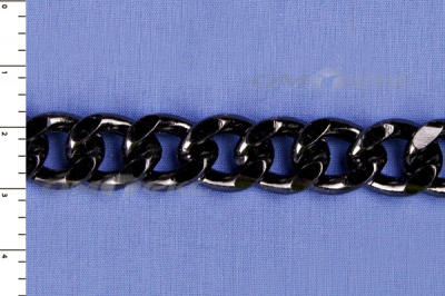 Цепь металл декоративная №9 (13,5*16,5) черная (10+/-1 м)  - купить в Бердске. Цена: 808.92 руб.