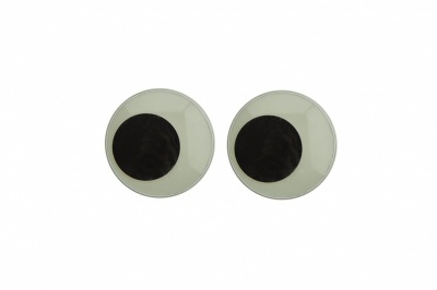 Глазки для игрушек, круглые, с бегающими зрачками, 18 мм/упак.50+/-2 шт, цв. -черно-белые - купить в Бердске. Цена: 41.81 руб.