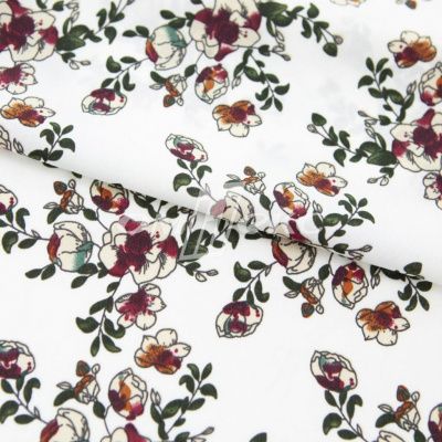 Плательная ткань "Фламенко" 23.1, 80 гр/м2, шир.150 см, принт растительный - купить в Бердске. Цена 264.56 руб.
