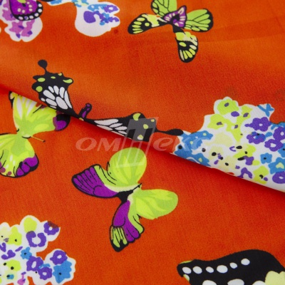 Плательная ткань "Софи" 7.1, 75 гр/м2, шир.150 см, принт бабочки - купить в Бердске. Цена 241.49 руб.