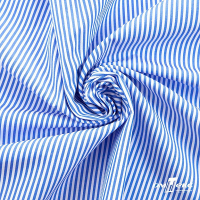 Ткань сорочечная Полоска Кенди, 115 г/м2, 58% пэ,42% хл, шир.150 см, цв.3-синий, (арт.110) - купить в Бердске. Цена 306.69 руб.